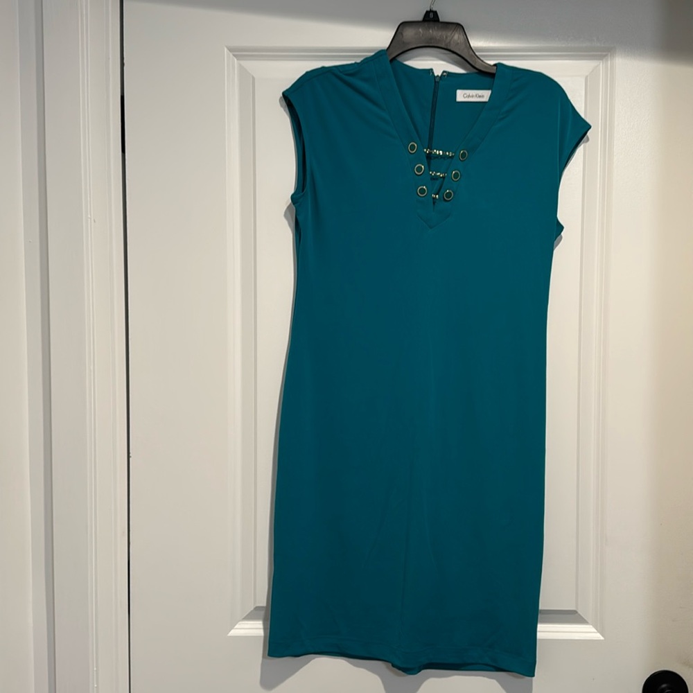 Calvin Klein turquoise dress